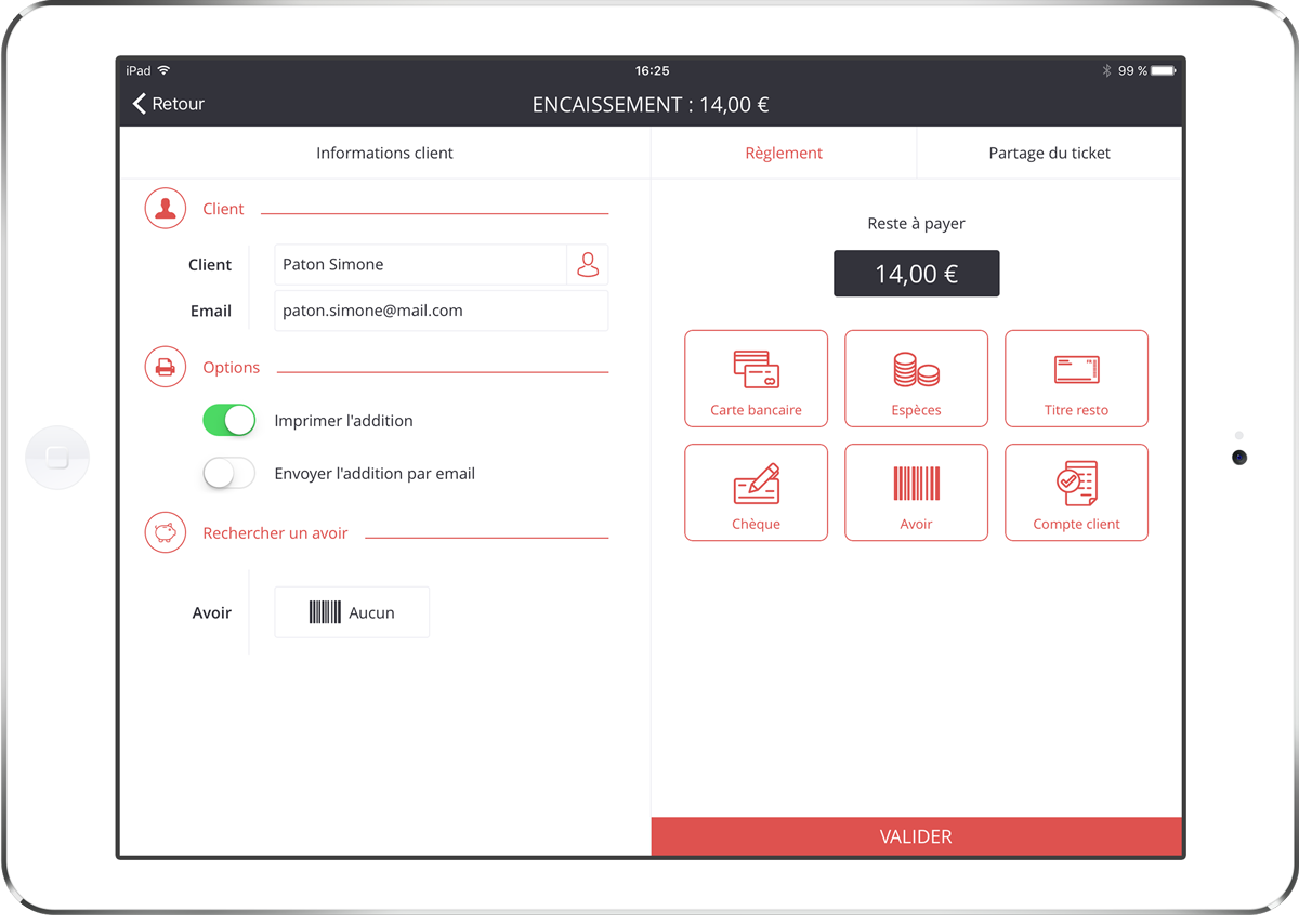 Gestion des encaissements sur iPad